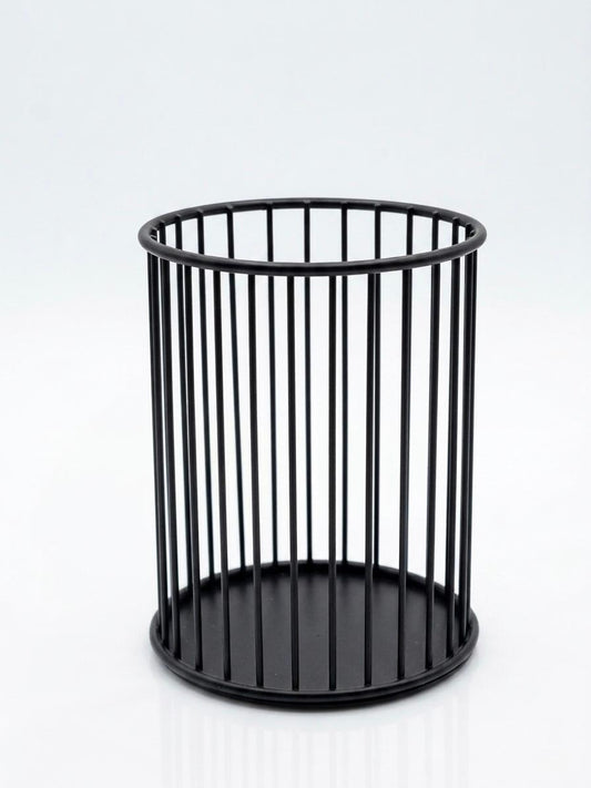 Modern Black Metal Cutlery Holder