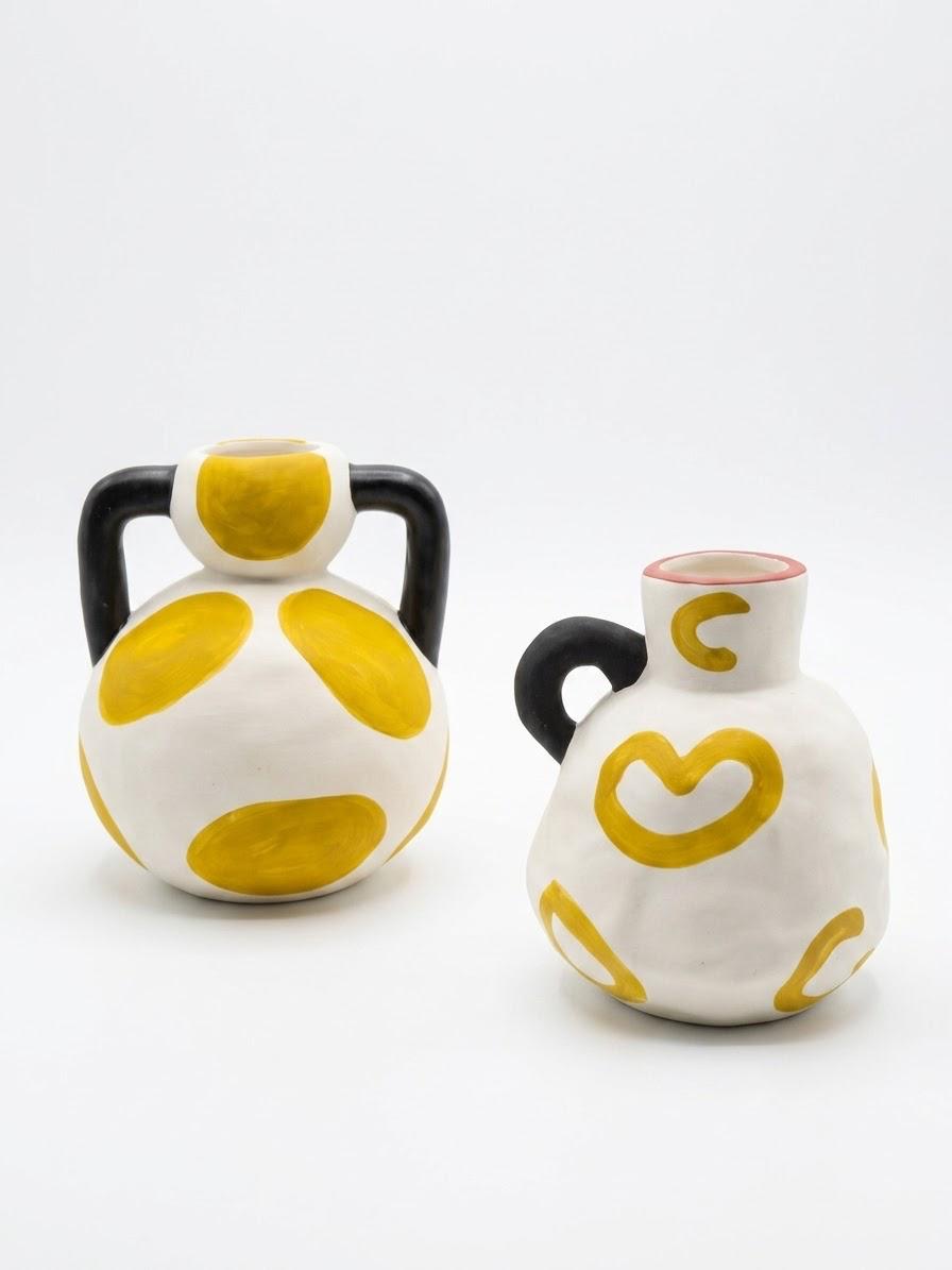 Artistic Handle Vase Duo