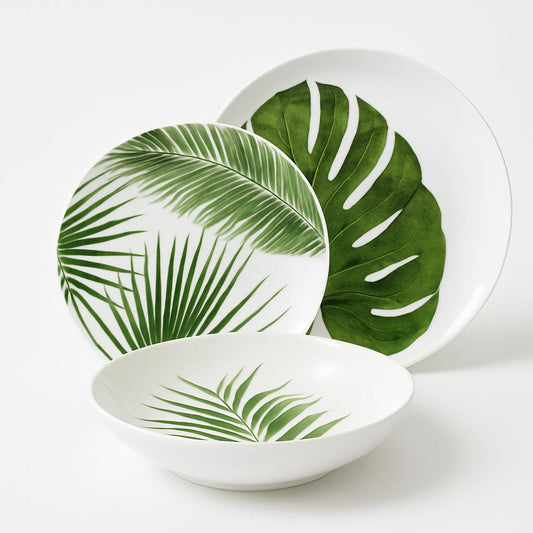Tropical Leaf Dinnerware Set – Refreshing Green Style