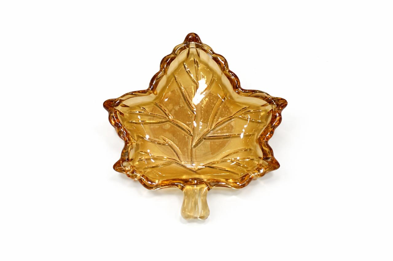 Leaf-Shaped Glass Serving Dish
