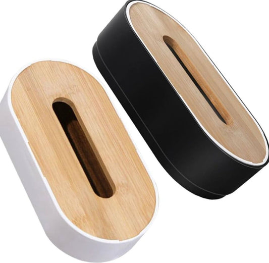 Modern Oval Tissue Box Covers – Black & White