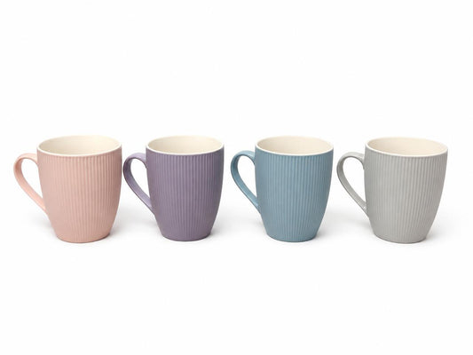 Ribbed Coffee Mug Set of 4