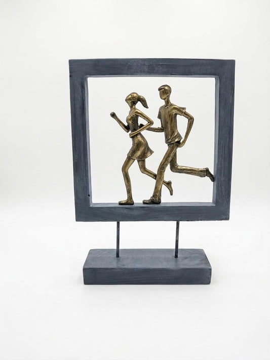 Running Couple Decorative Sculpture
