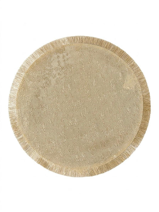 Round Fabric Placemat with Fringe Edge
