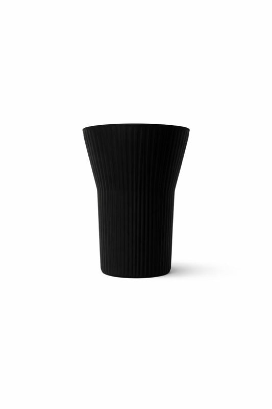 Ribbed Matte Black Tumbler Set of 6