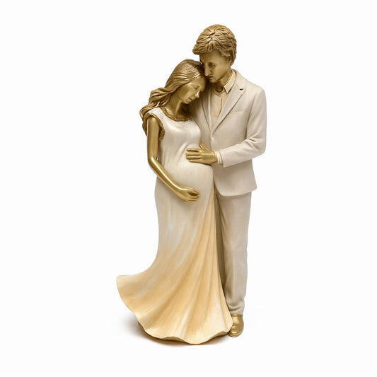 Golden Expecting Couple Figurine