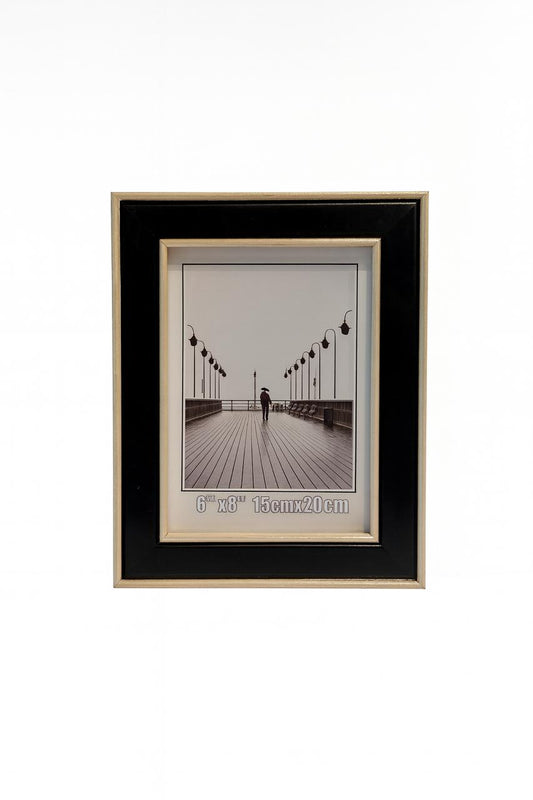 Elegant Black & Gold Border Photo Frame – 15x20 cm (6x8”)