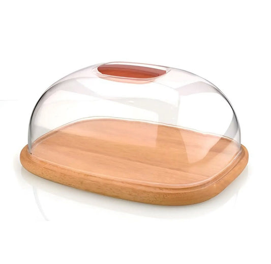 Wooden Bread Tray with Acrylic Cover