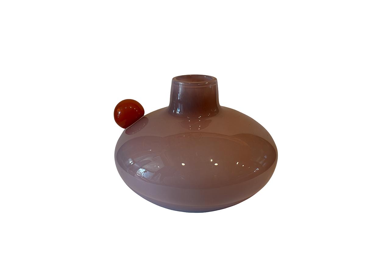 Modern Glass Vase with Accent Sphere