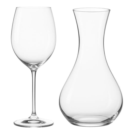 Wine Glass & Carafe Set – 7 Pieces (6 Glasses + 1 Carafe)