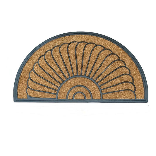 Half-Moon Coir Doormat – Elegant Sunburst Design