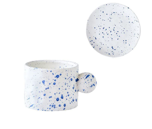 Modern Splash Turkish Coffee Set – 6 Cups with Plates