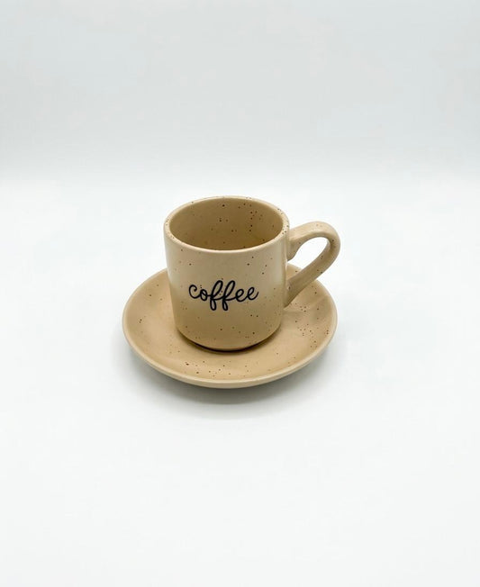 Minimal Coffee Espresso Cup & Saucer Set – Set of 6