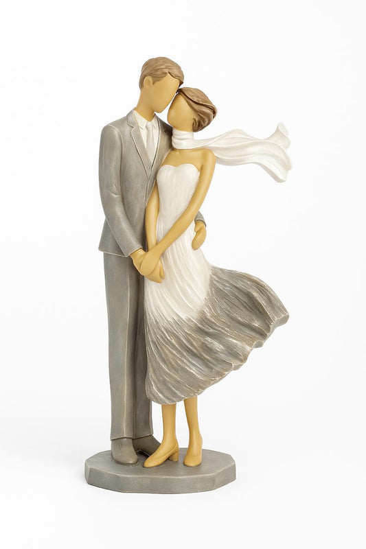 Romantic Couple Figurine in the Wind