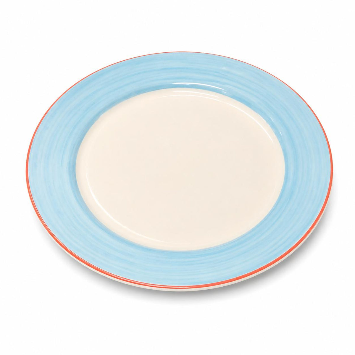 Blue Rim Dessert Plate with Orange Accent (set Of 6pcs)