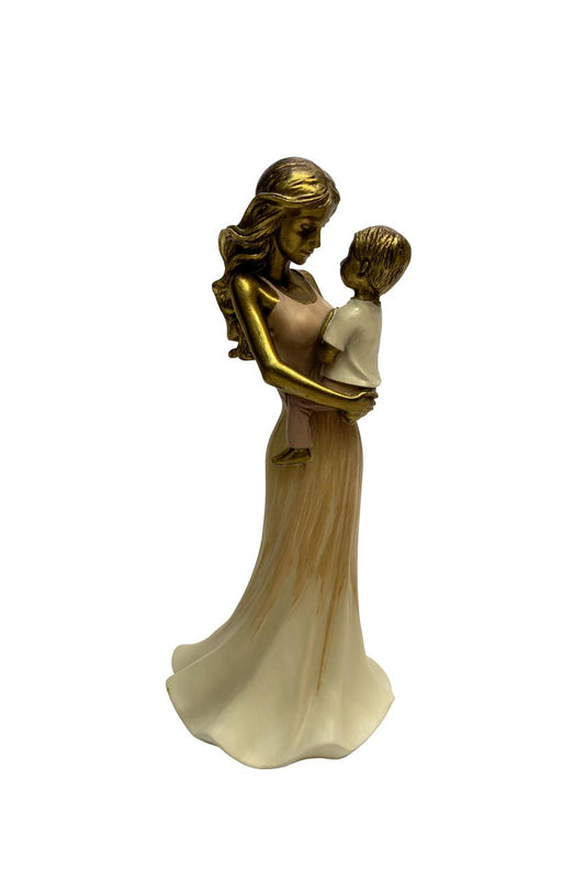 Golden Mother & Child Figurine