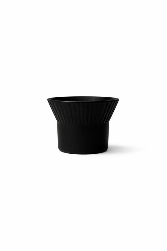 Ribbed Matte Black Cup Set of 6