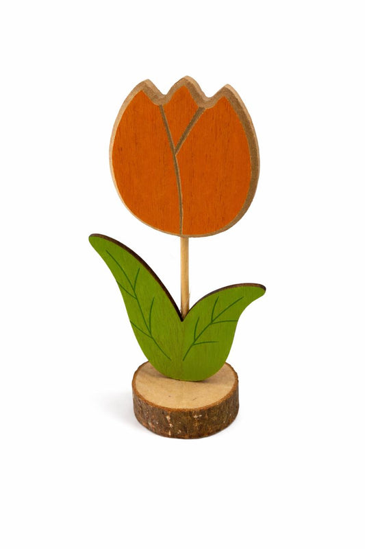 Wooden Bench with Flower Decoration