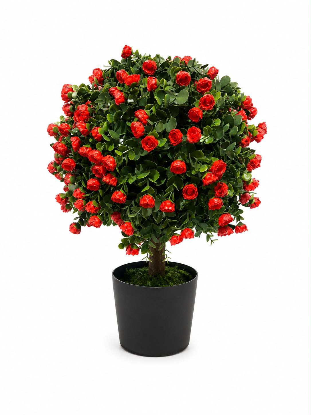 Artificial Rose Topiary Tree in Decorative Pot (50cm)