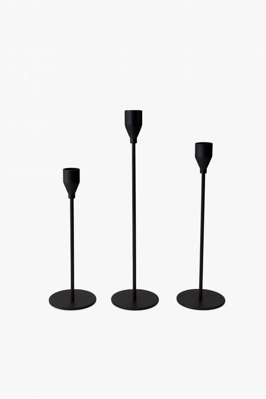 Minimalist Black Candle Holder Set (3 pcs)