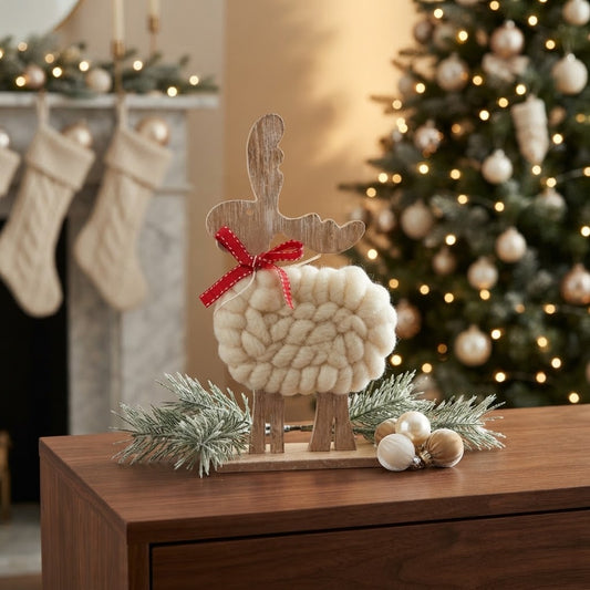 Wooden Wool Sheep