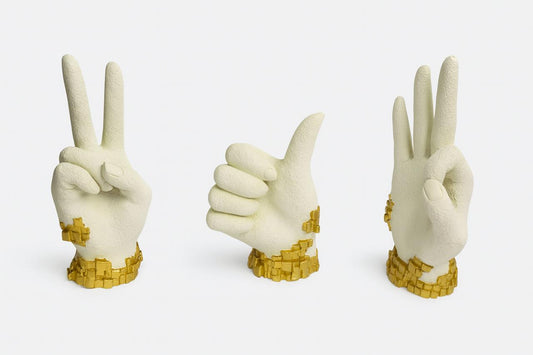 Decorative Hand Gesture Sculptures (Set of 3)