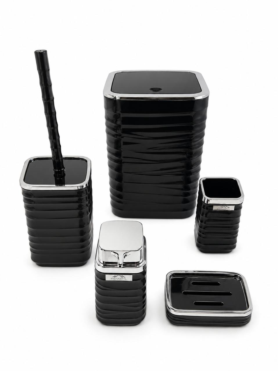 5-Piece Black Bathroom Accessories Set