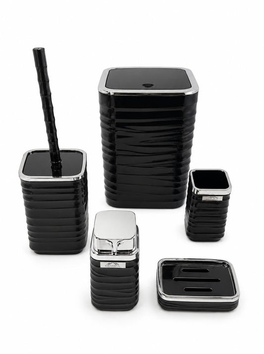 5-Piece Black Bathroom Accessories Set
