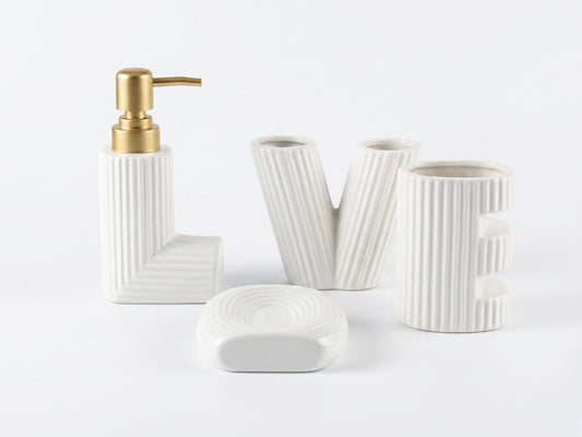 Modern White Bathroom Accessories Set