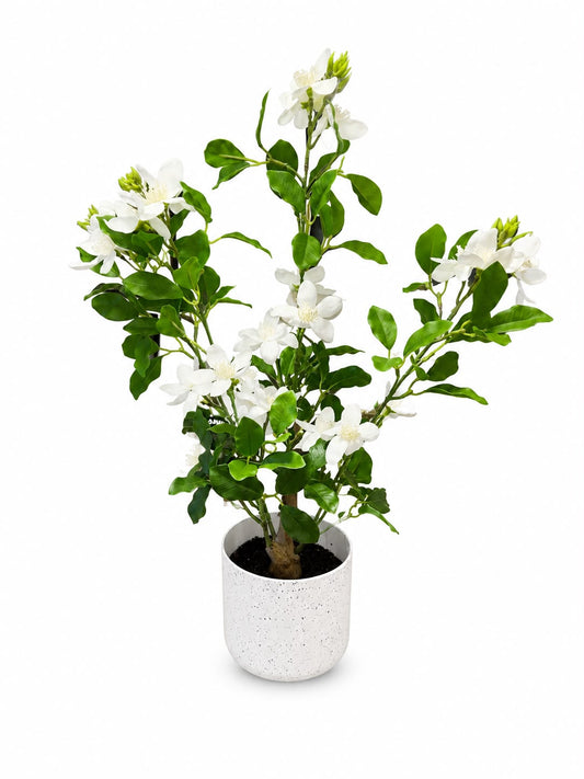 Artificial White Magnolia Tree in Decorative Pot (54cm)