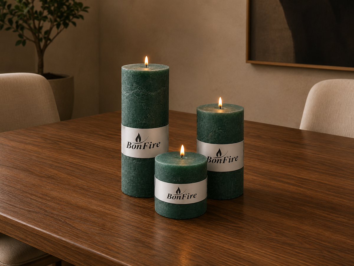 Decorative Pillar Candle Set