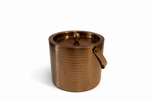 Hammered Copper Ice Bucket with Lid