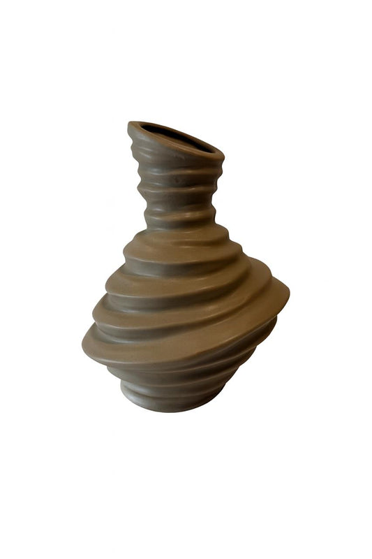 Modern Sculptural Porcelain Vase – Wave Design