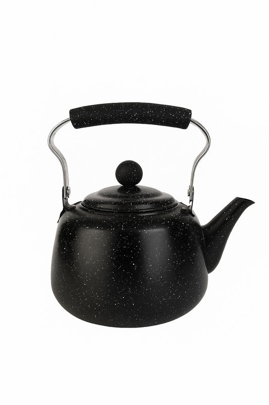Granite Look Black Teapot with Soft Grip Handle