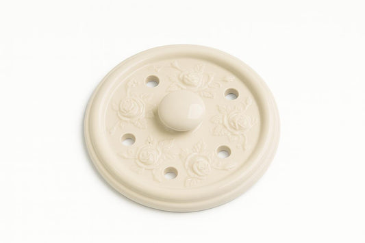 Porcelain Steaming Lid with Floral Design