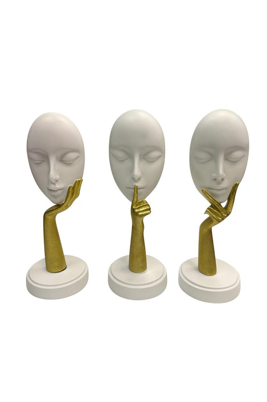 Abstract Face & Hand Sculptures (Set of 3)