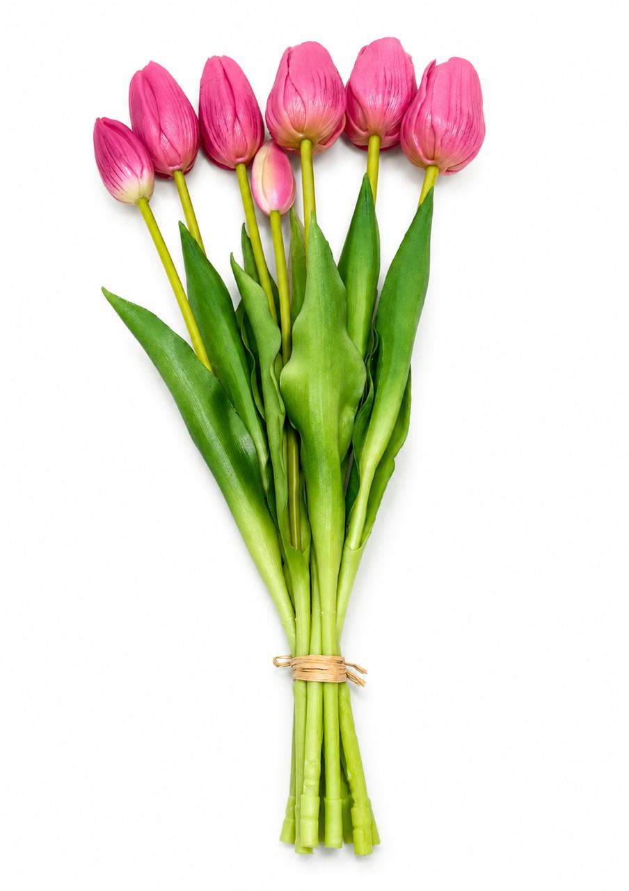 Artificial Pink Tulip Bouquet Set of 7