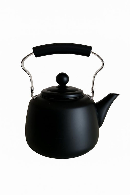 Matte Black Teapot with Modern Handle