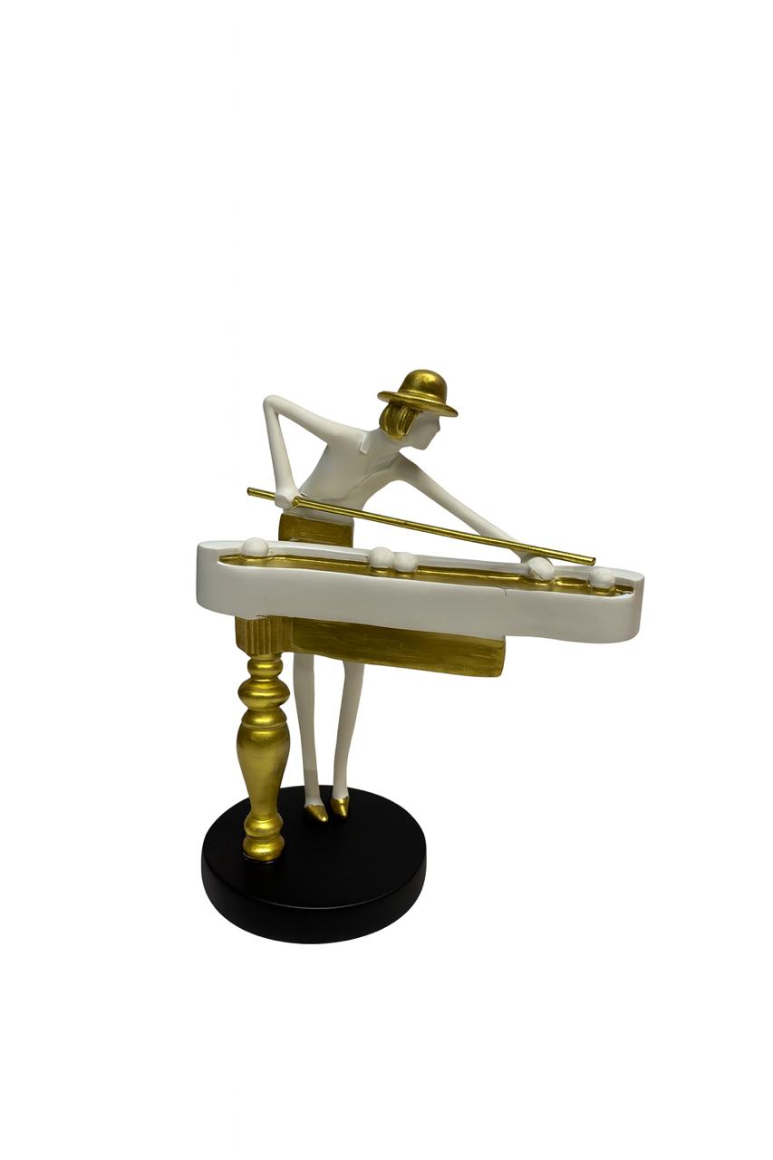 Golden Billiards Player Sculpture