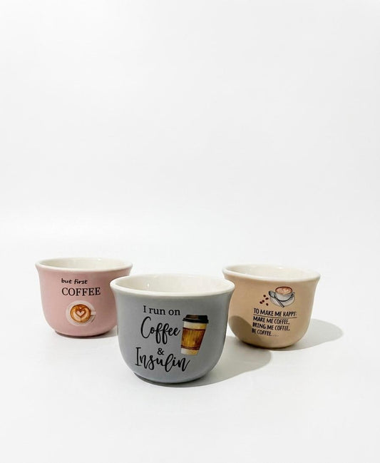 Set of 12 Coffee Quote Mugs