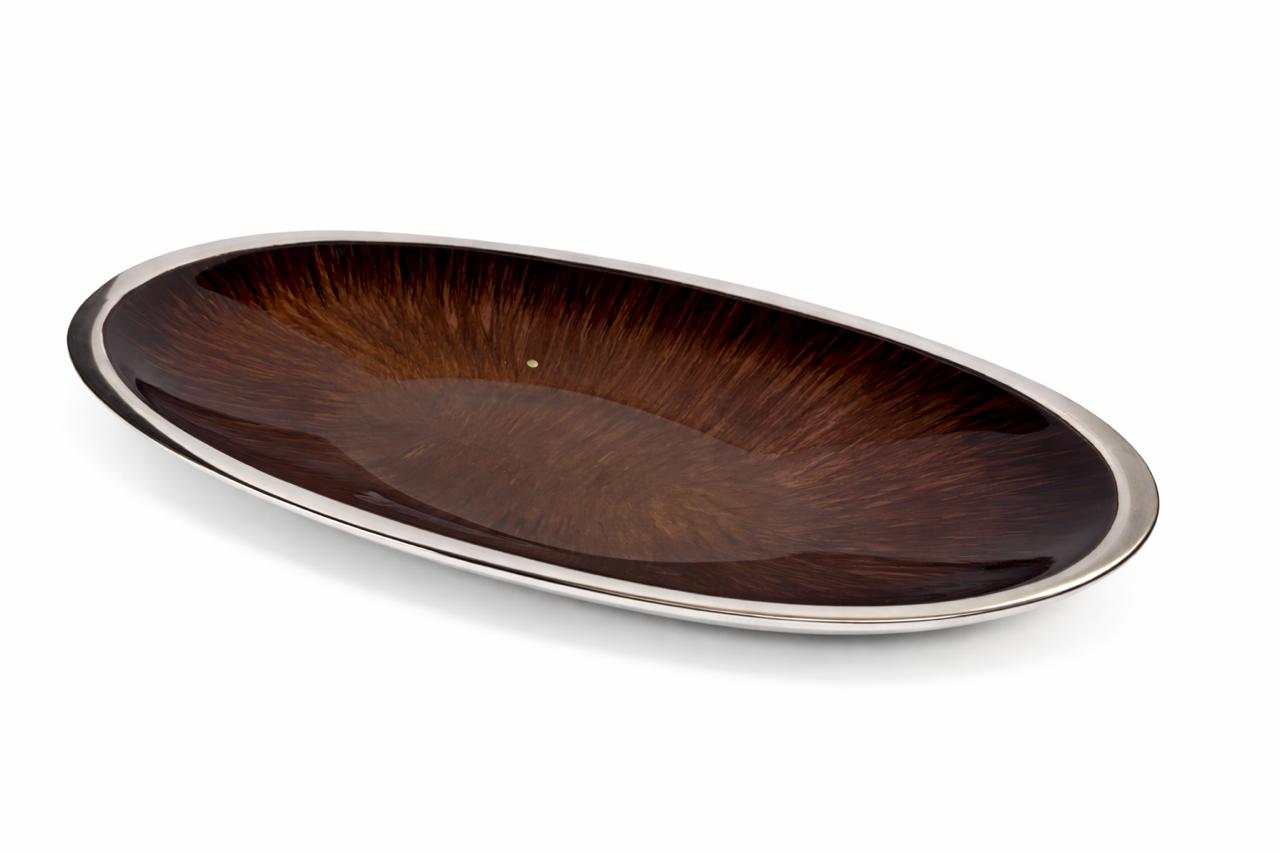 Brown Glazed Oval Serving Dish