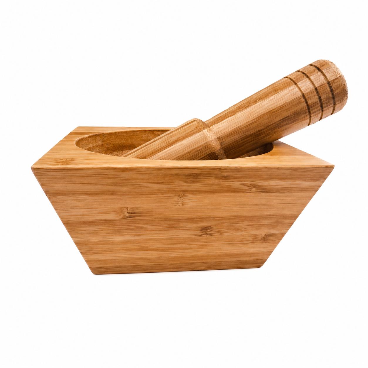 Bamboo Mortar and Pestle Set