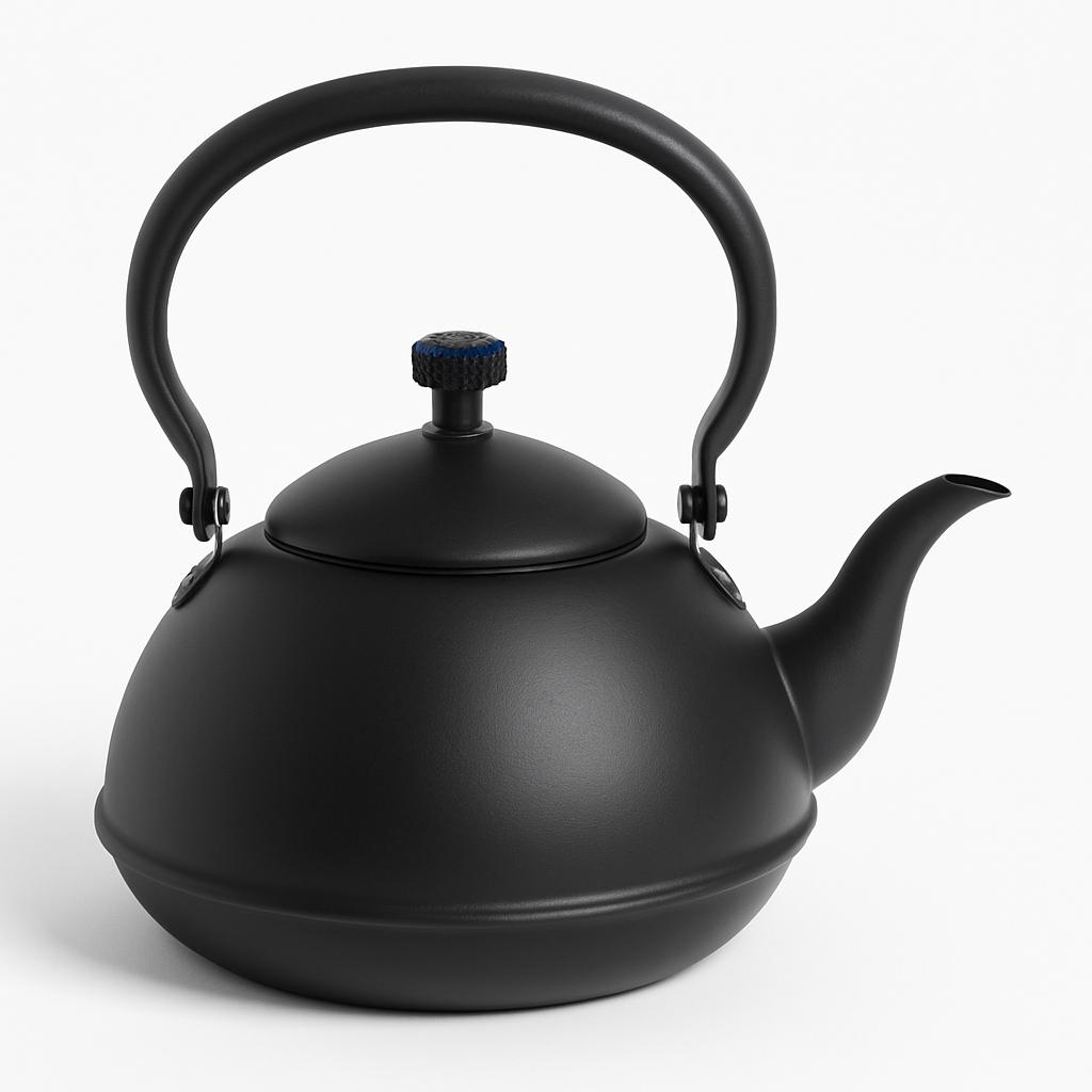 Matte Black Cast Iron Teapot