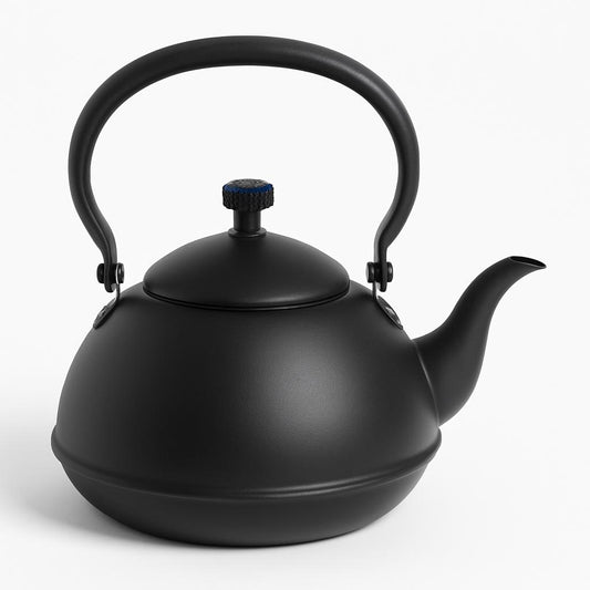 Matte Black Cast Iron Teapot