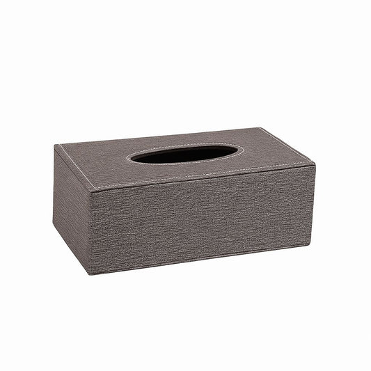 Textured Gray Tissue Box Cover – Modern Minimalist Design