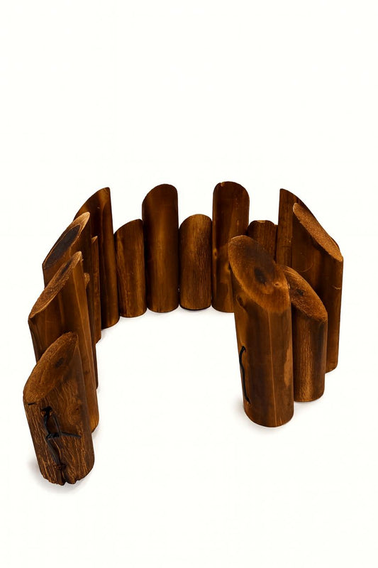 Wooden Decorative Fence Border – Rustic Brown