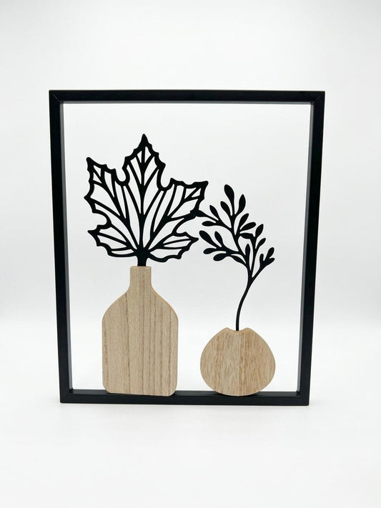 Framed Botanical Decorative Sculpture