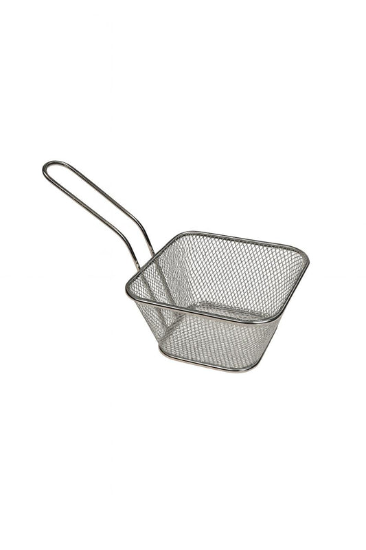 Square Stainless Steel Fry Basket – Mini Serving Basket