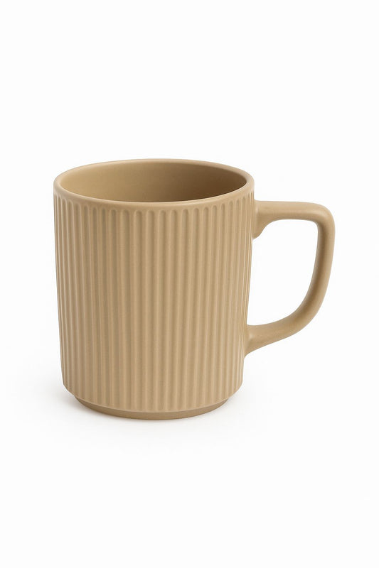 Ribbed Mugs – Sand Beige (Set of 6)