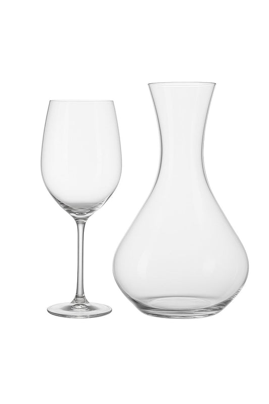 Elegant Wine Glass & Carafe Set – 7 Pieces (6 Glasses + 1 Carafe)